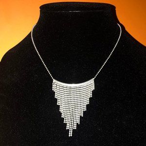 Vintage Sterling Silver 16” Curtain Necklace Marke